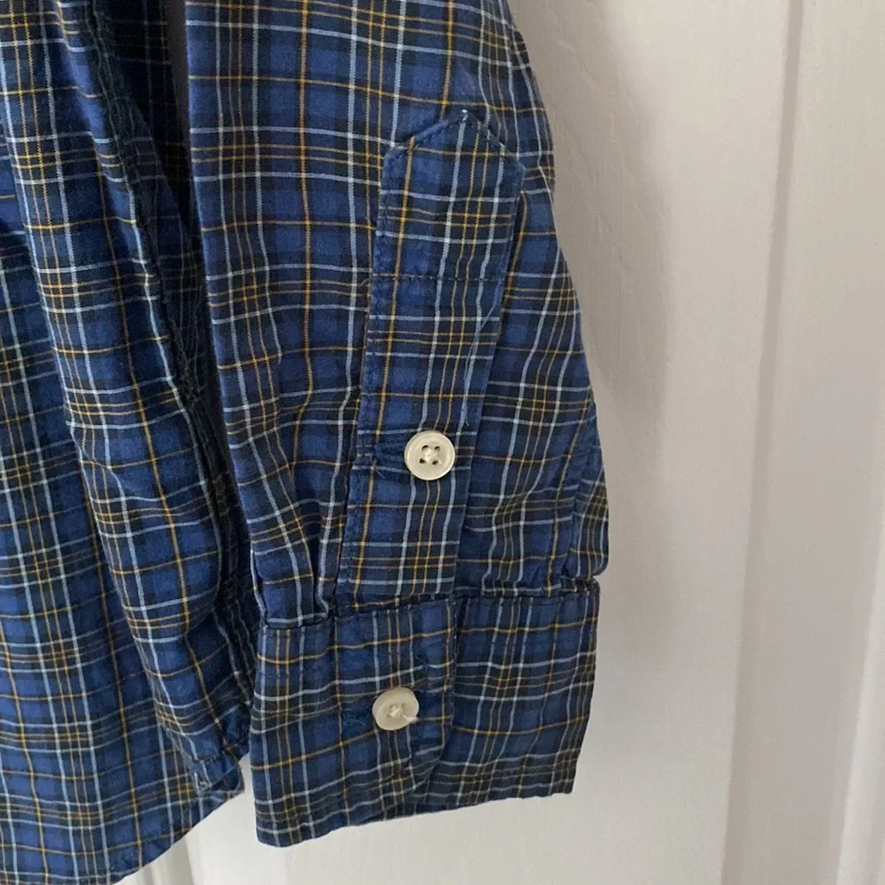 Ralph Lauren Blue Plaid Button Down Dress Shirt - 3T